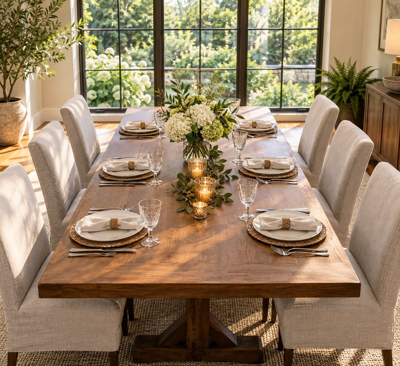 A table set for six